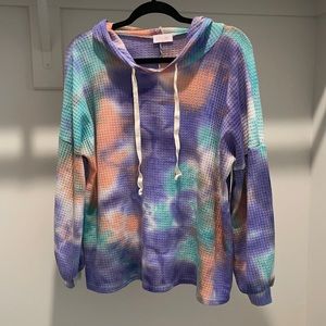 Pink lily tie dye sweatshirt